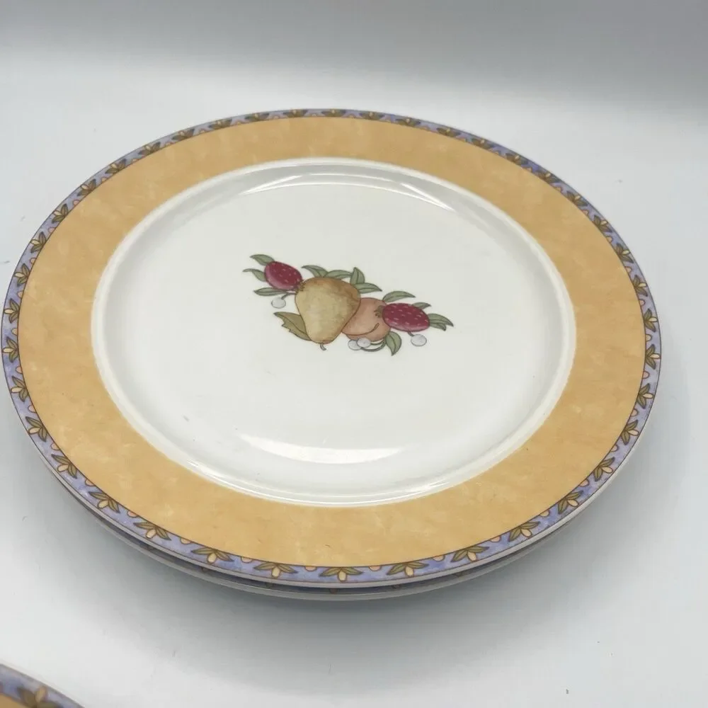 5 - DANSK Fiance Fruits Dinnerware 9 Inch Lunch Plates
